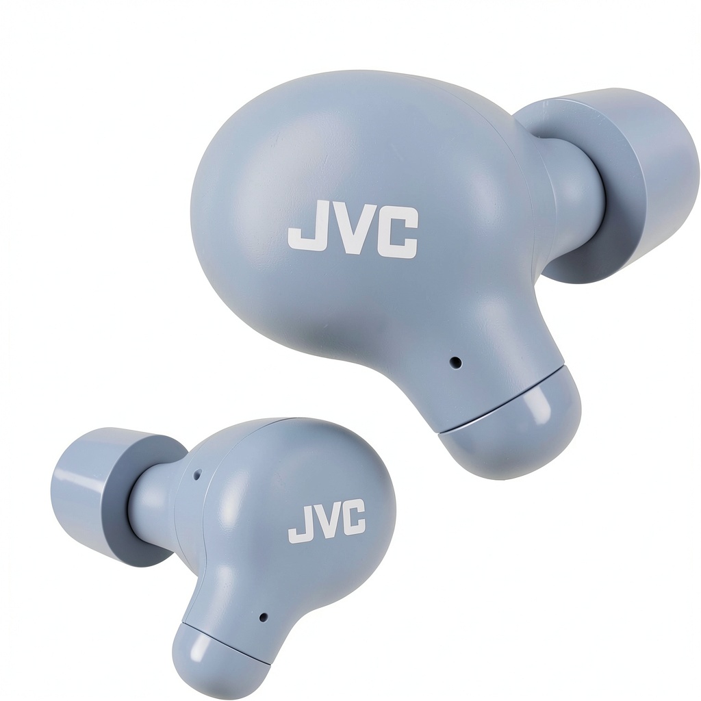 JVC Marshmallow Earbuds with memory foam earpieces and charging case
