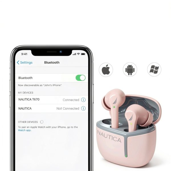 Nautica Wireless Earbuds T670 Stereo Sound Fast Charging-3