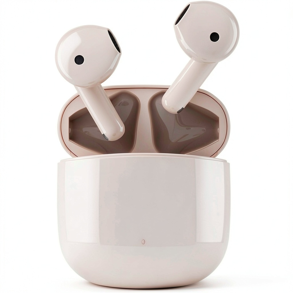 TOZO Anybuds Fits earbuds in pink with charging case